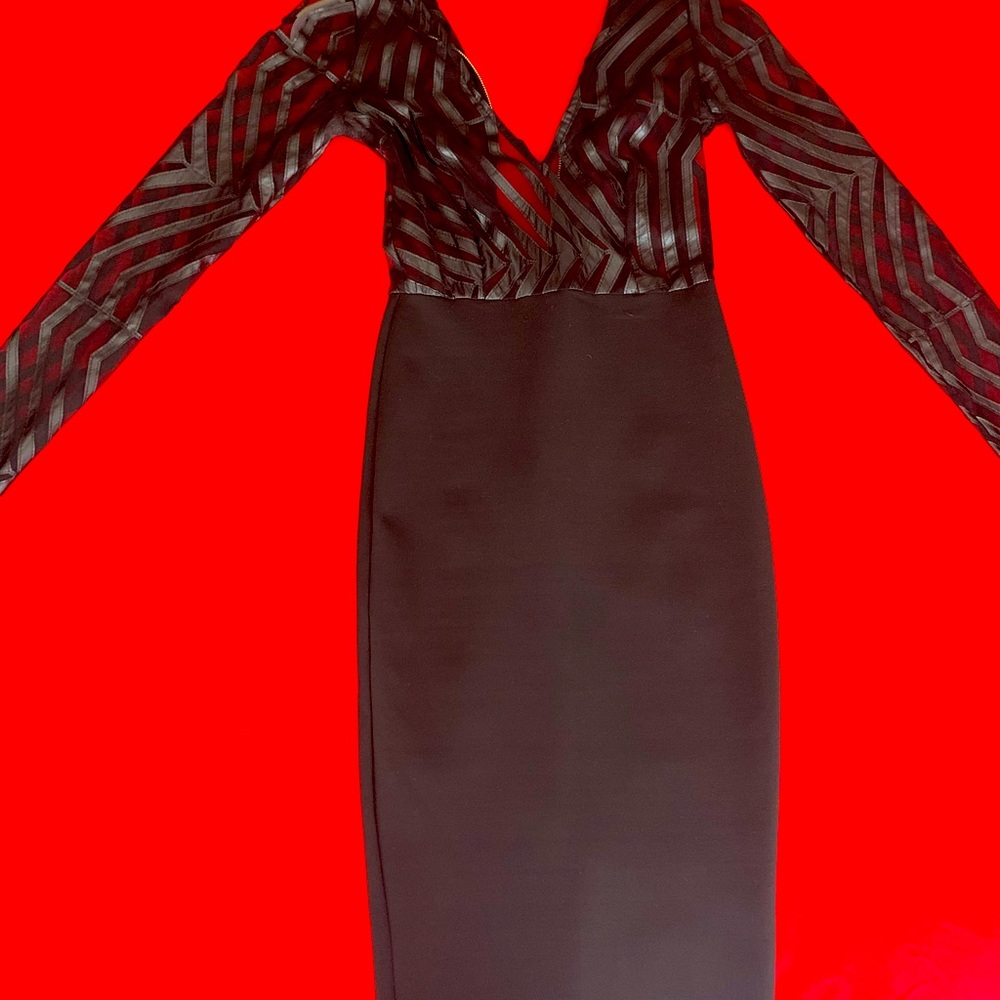 Fashion Nova midi black dress